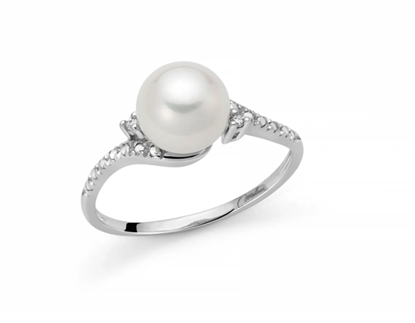 Immagine di ANELLO DIA 1,2 G SI ,PERLA 7.5-8 MM