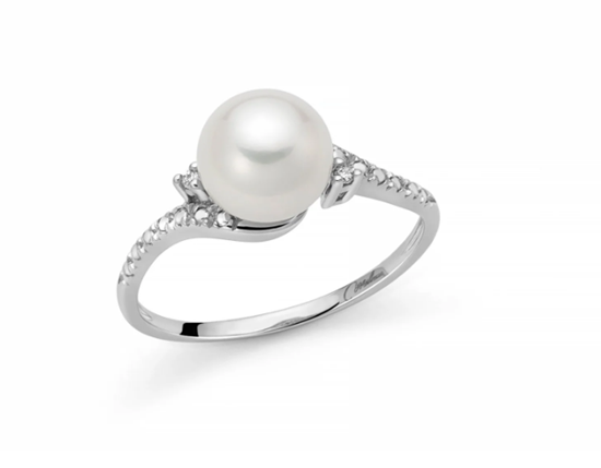 Immagine di ANELLO DIA 1,2 G SI ,PERLA 7.5-8 MM